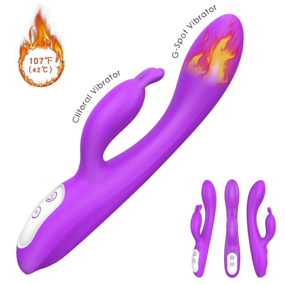 Double silicone female masturbation adult erotic toys female heated flirting rabbit vibration - Secret Garden