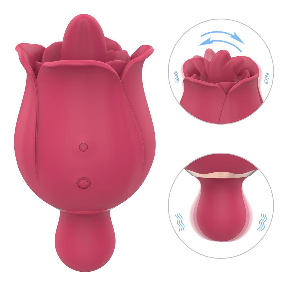 Rose Erotic Tongue Stretching Egg Jumper Female Outdoor Portable Rechargeable Egg Jumper Masturbator - Secret Garden