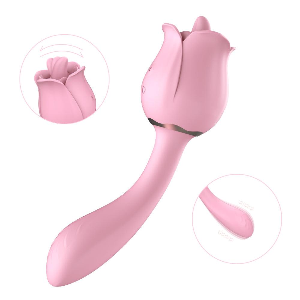 Rose Vibrator with Handle for Women - Secret Garden